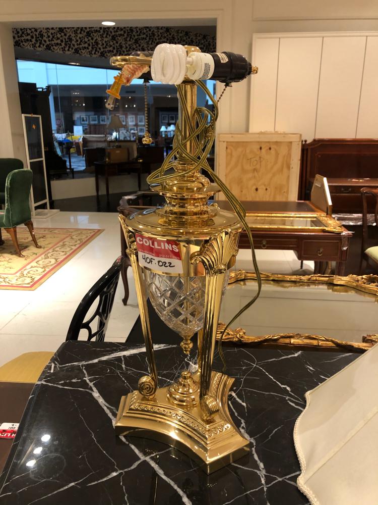 Brass and crystal table lamp. (1 of 1)