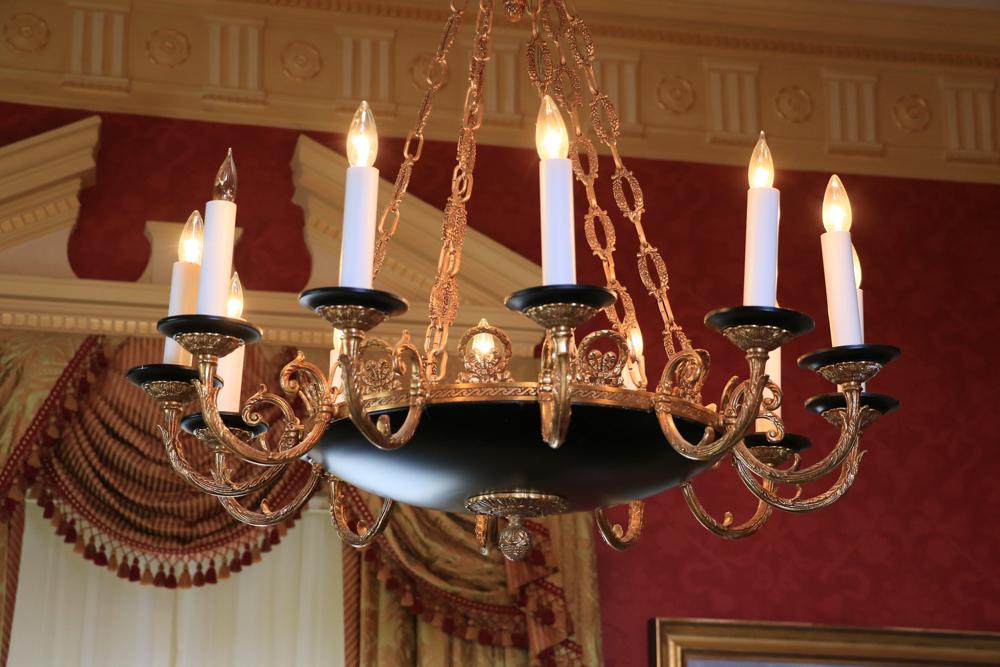French Empire Style Bronze and Black Painted Chandelier (1 of 1)