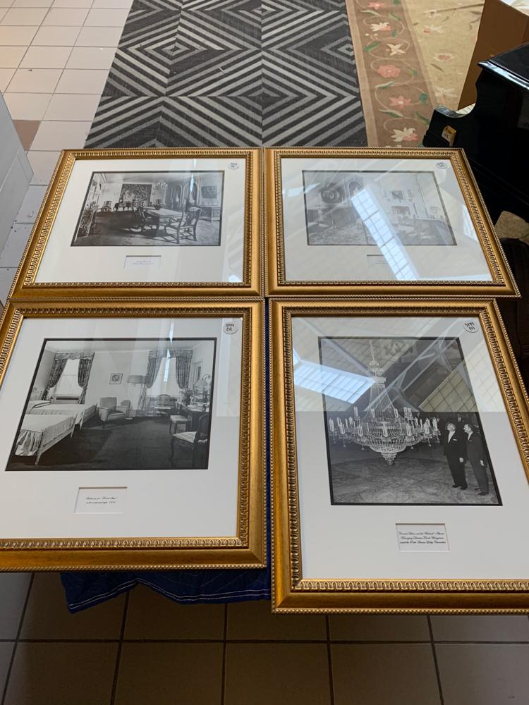 Lot/4 photographs of interiors, in gold frames (1 of 1)
