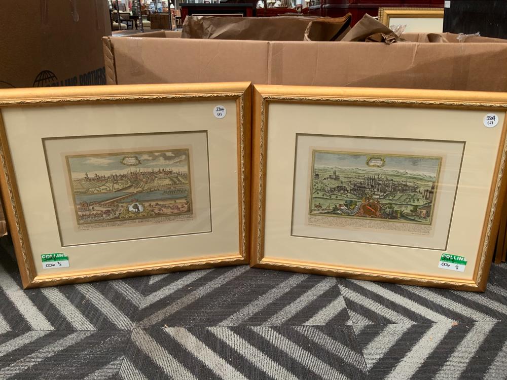 Pair of framed prints of European cityscapes (1 of 1)
