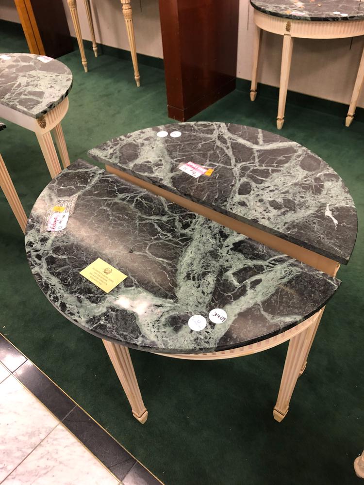 Lot of 2 marbletop hallway tables (1 of 1)