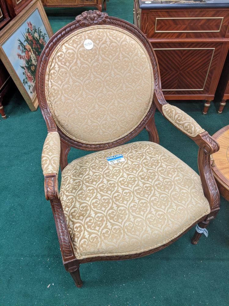 Lot of 2 French Style chairs, beige, 40x26 inches (1 of 1)