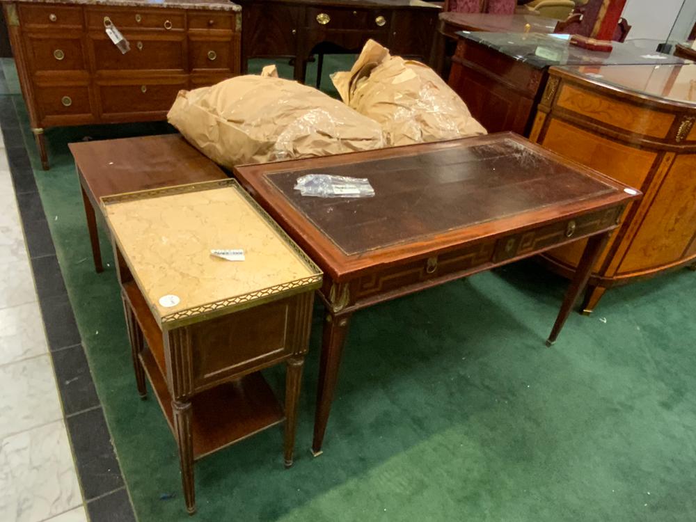 Table Desk together with end table w/ marble top, (1 of 1)