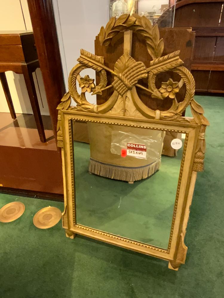 Carved Gilt Mirror, 40x26 inches (1 of 1)