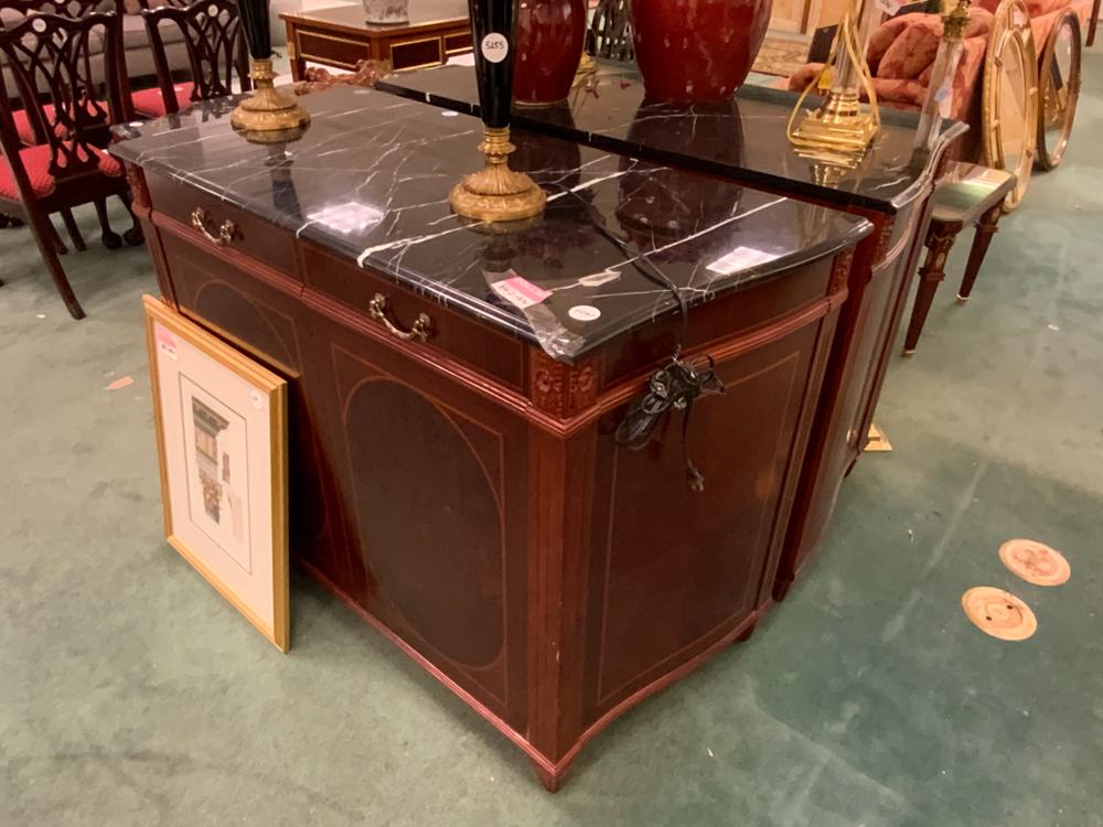 Lot of 2, 2 door regency cabinets with marble, 39x25x52 (1 of 1)