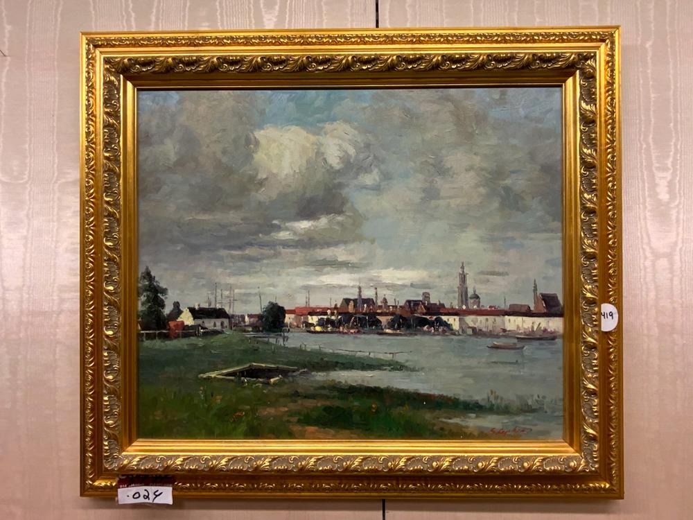 Oil on canvas landscape European city (1 of 1)