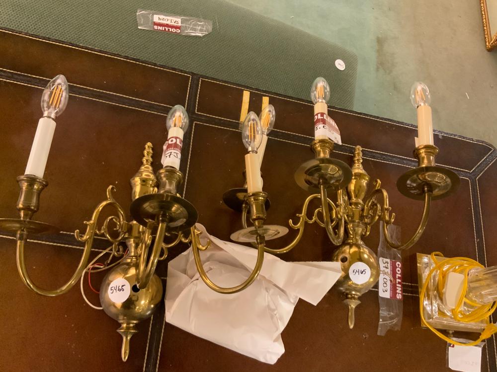 Lot of 2 brass wall sconces (1 of 1)