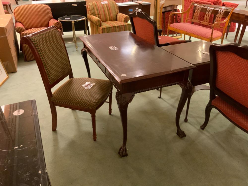 Chippendale style table desk with chair and Pembroke (1 of 1)