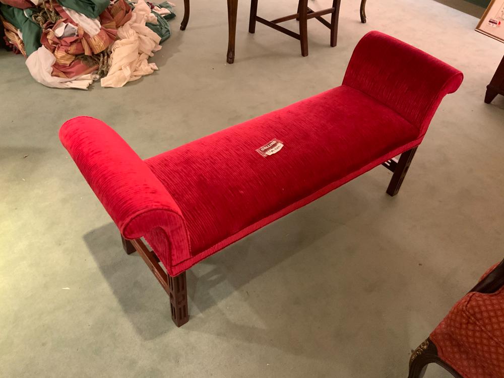 Chippendale style upholstered bench (1 of 1)