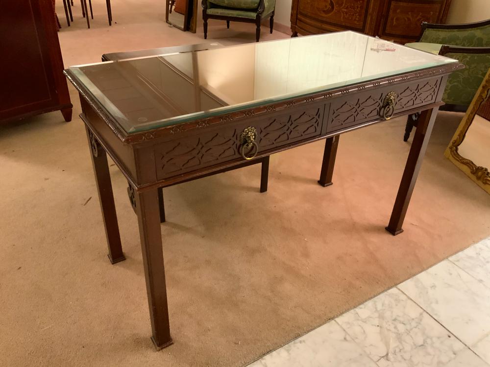 Chippendale style hall desk with chippendale side table (1 of 1)