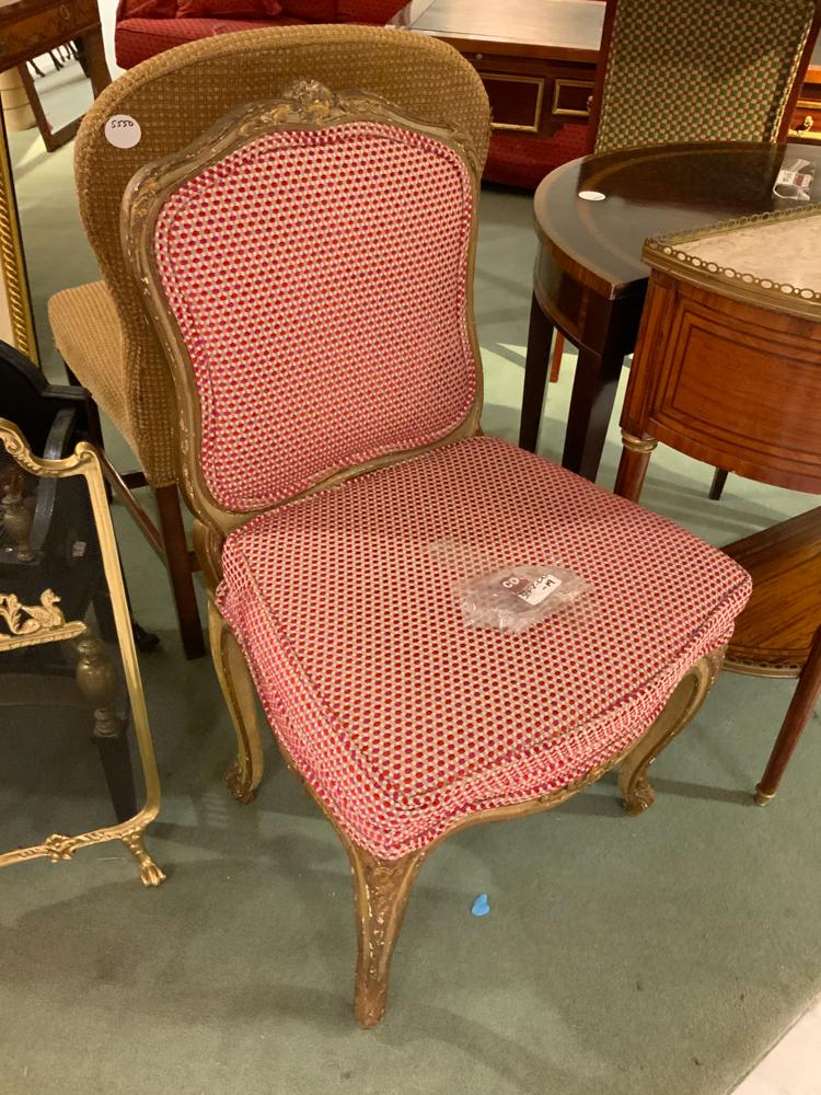 French antique chair with burgundy fabric (1 of 1)