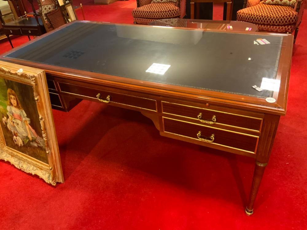 Regency table desk with embossed leather top (1 of 1)