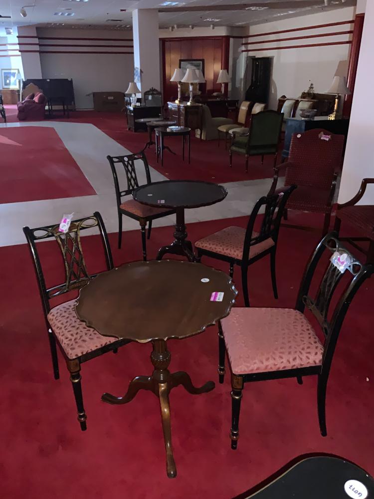 Lot of 2 card tabes and 4 side chairs (1 of 1)