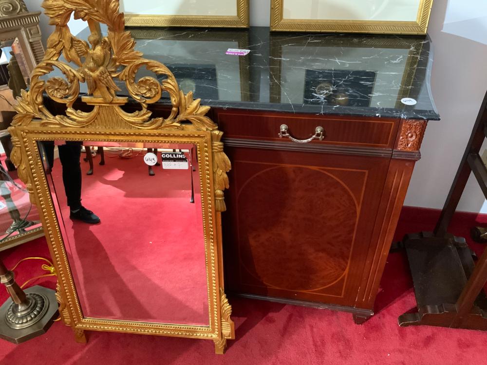 Two door Regency style marble top cabinet (1 of 1)