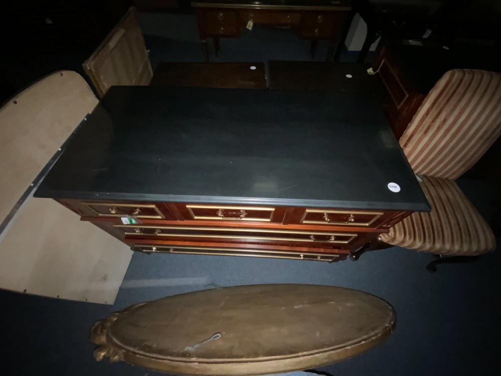 Lot of 4 Regency style bureaus with marble top (1 of 1)