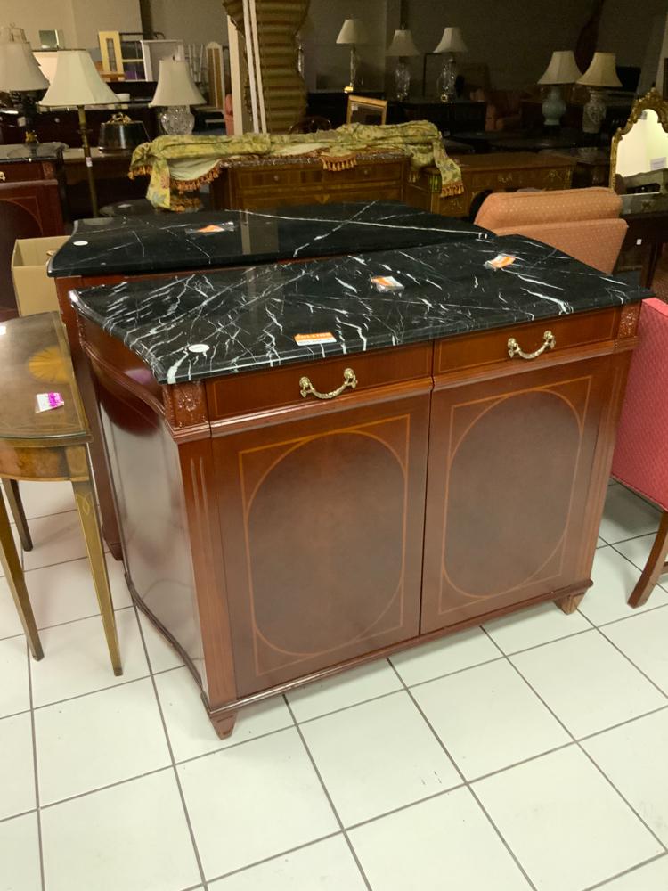Lot of 2 Regency style two door cabinets with marble (1 of 1)