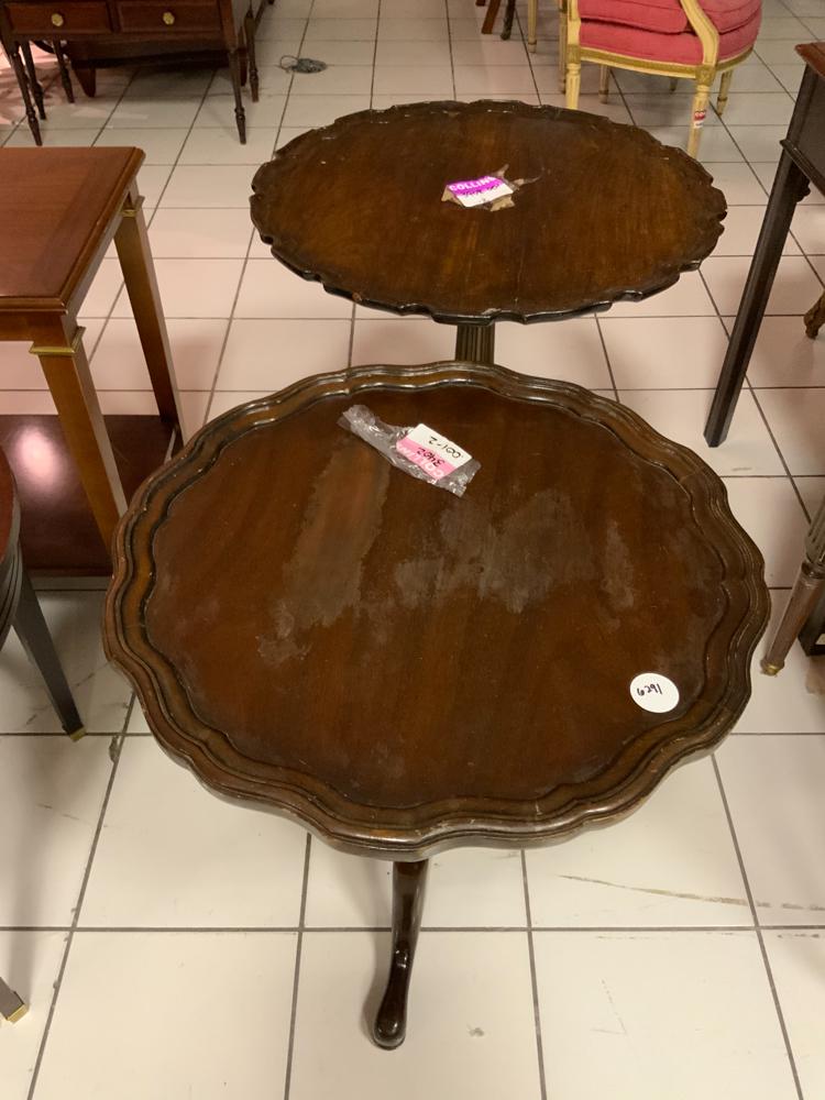 Lot of 3 Chippendale style pie tables: 20th Floor Suites: Lot of 3 Chippendale style pie tables