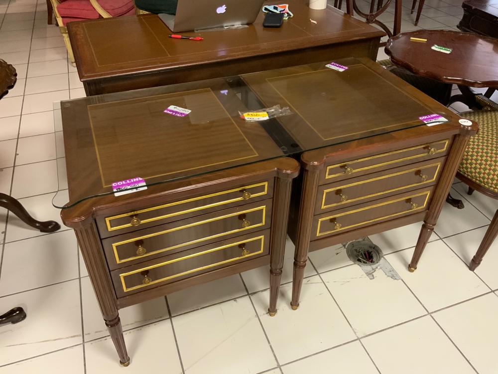 Pair of empire style end tables together with a table (1 of 1)