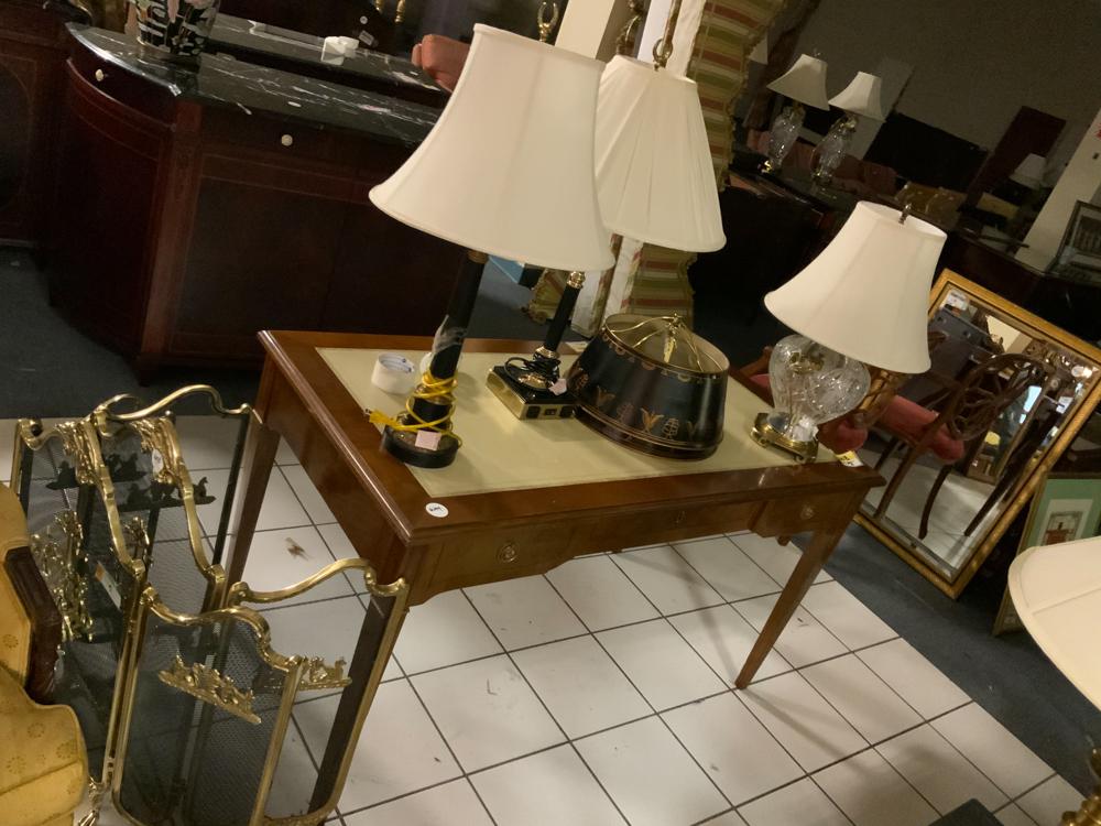 Empire style table desk with 3 assorted lamps (1 of 1)