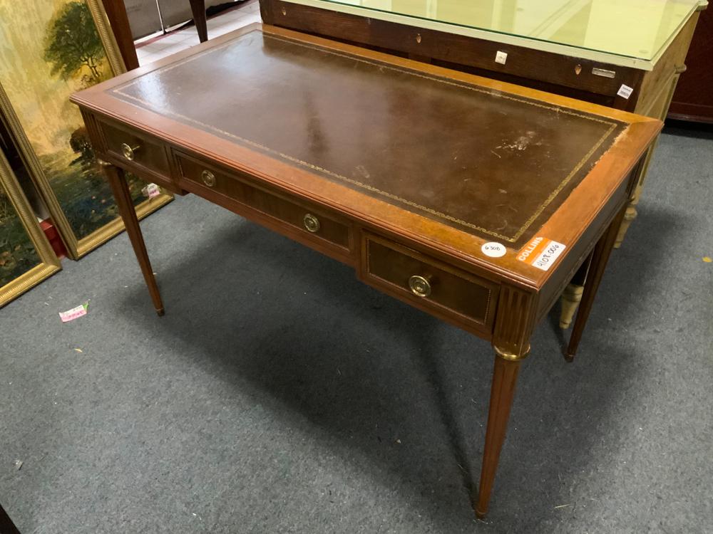Lot of 2 Regency style table desks with tooled leather (1 of 1)