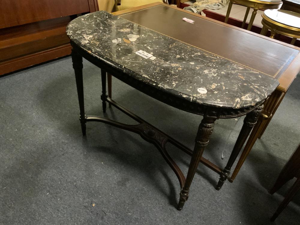 Marble top demi lune table (1 of 1)