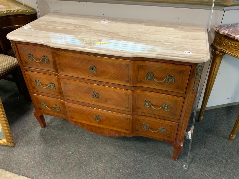 Antique French bureau with limestone top (1 of 1)