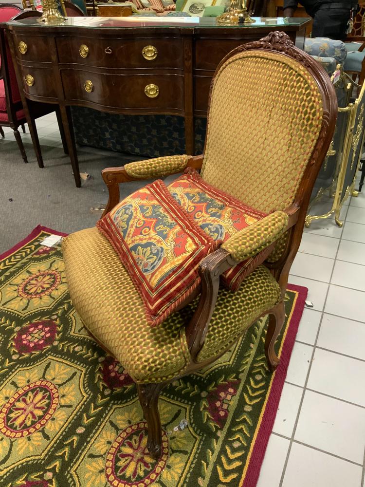 Pair of French carved armchairs with a pair of (1 of 1)