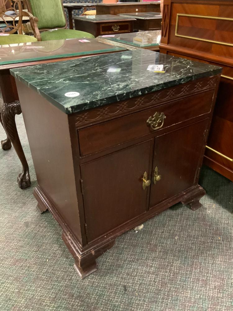 Marble top end table Chippendale style (1 of 1)