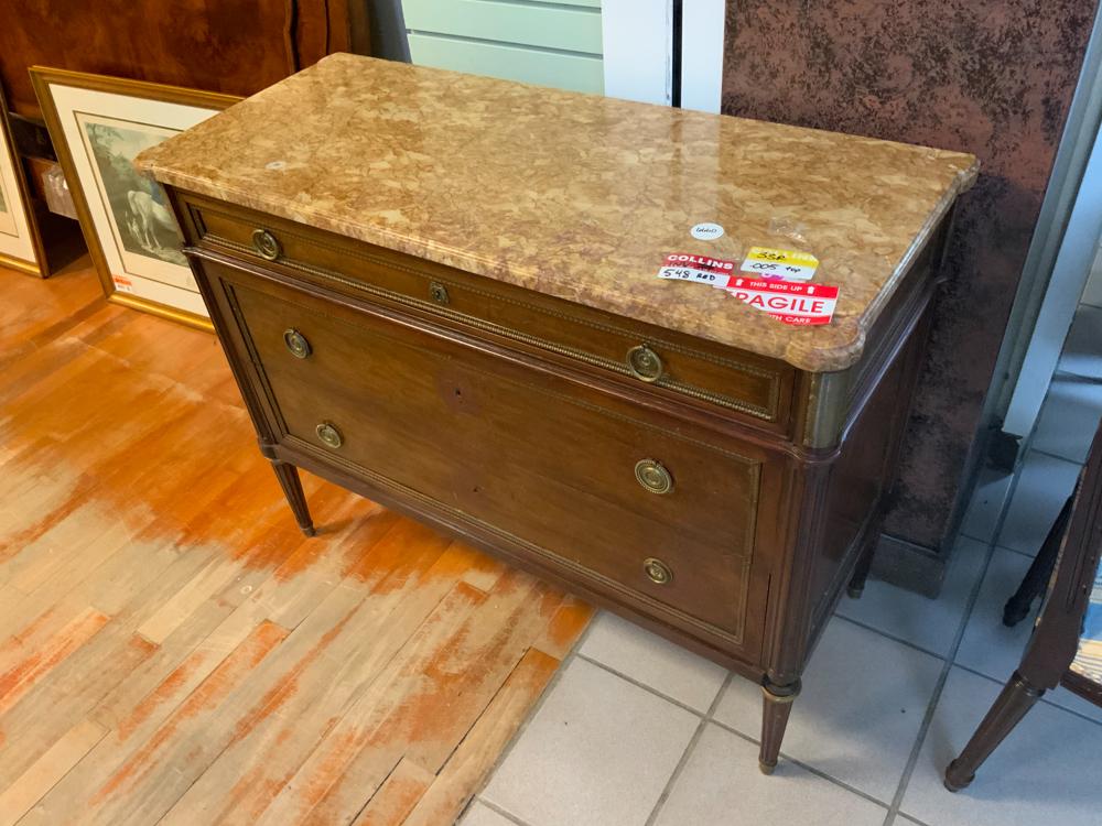 Bureau, French Antique with marble top: 30th Floor Suites: Bureau, French Antique with marble top