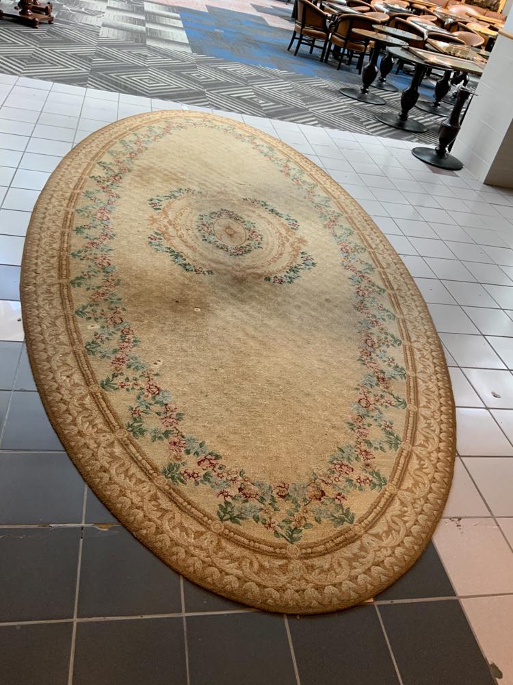 Oval contemporary design carpet Aubusson style (1 of 1)
