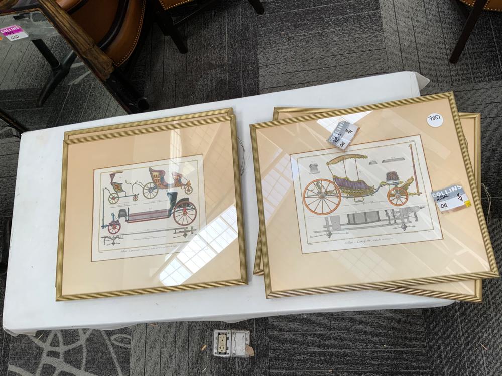 Lot of 4 prints of covered carriages (1 of 1)