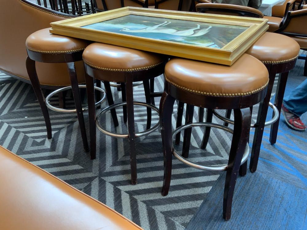 Lot of 6 barstools with leather tops (1 of 1)