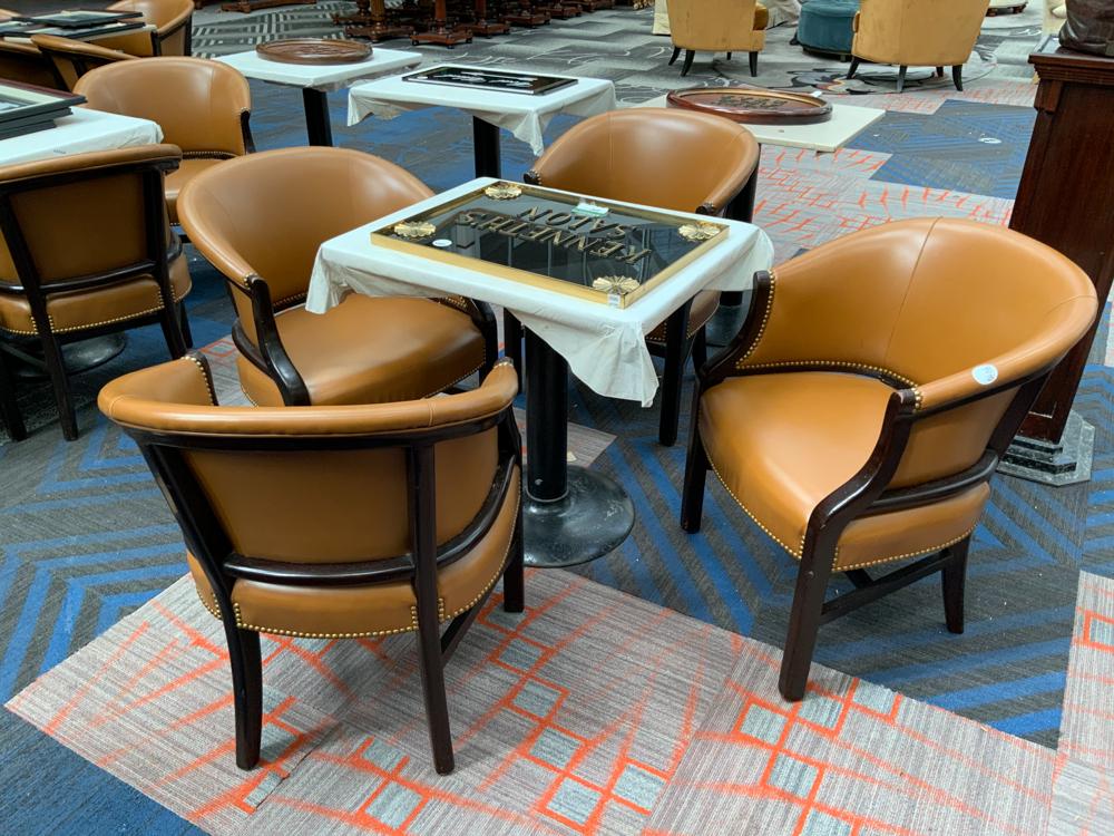 Lot of 4 leather bar chairs (1 of 1)