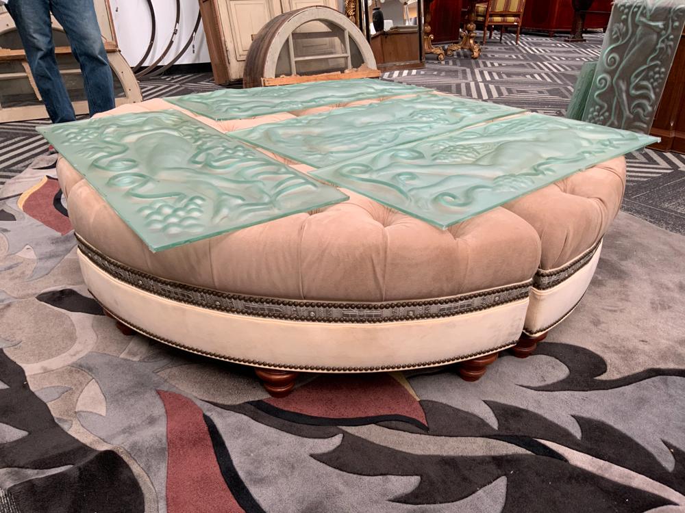 Ottoman composed of 4 sections beige color, 6ft (1 of 1)