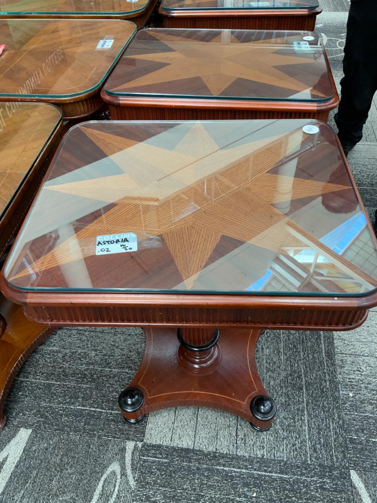 Lot of 4 star design inlaid dinette tables, 24x30 (1 of 1)