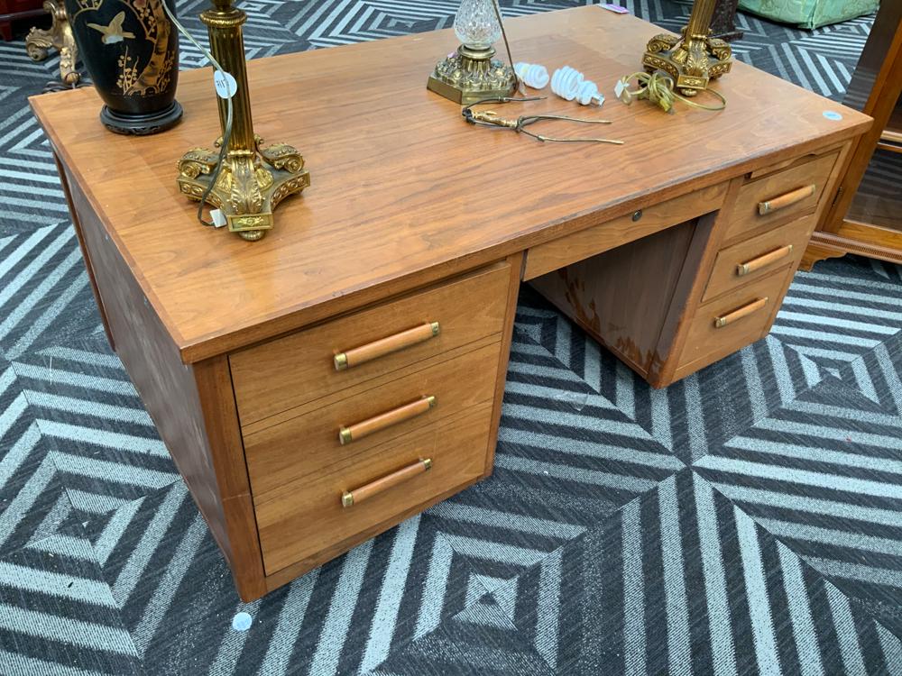 Lot of 2 1940â€™s light wood modern style desks (1 of 1)