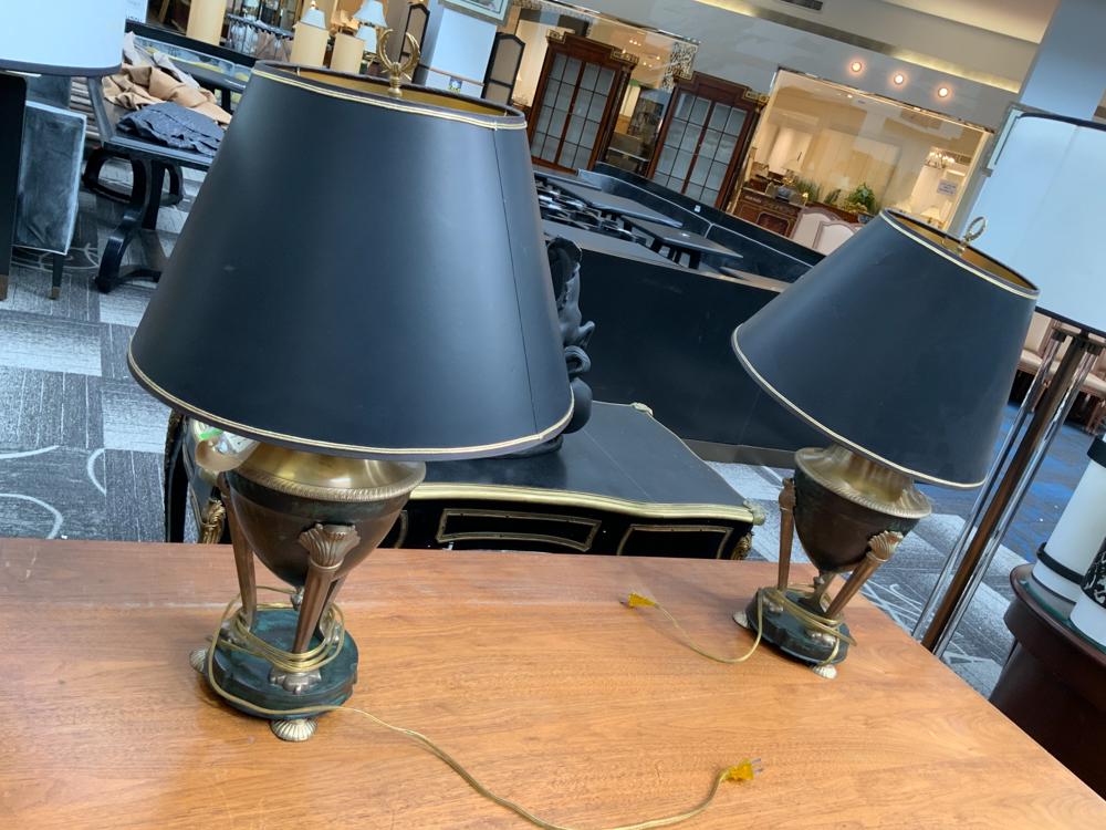 Lot of 2 brass and black lamps (1 of 1)
