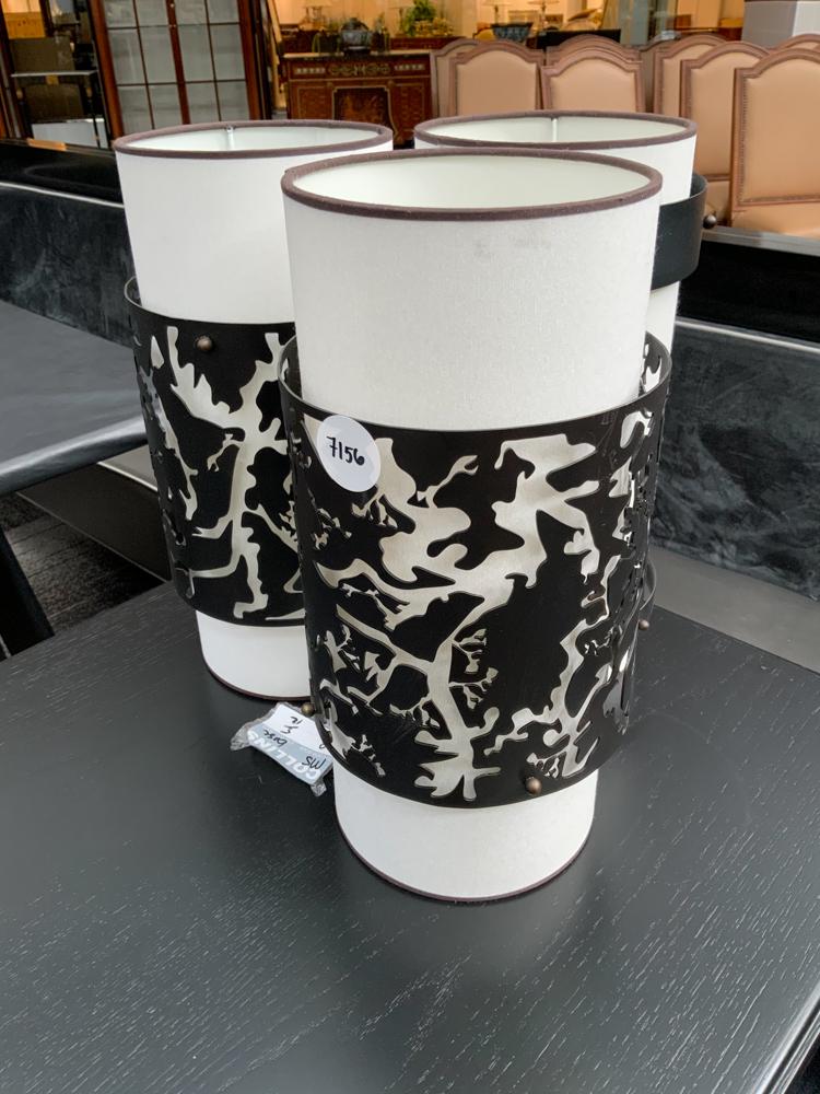 Lot of 3 wall sconces with shades (1 of 1)