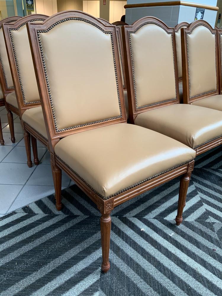 Lot of 4 leather and wood dining room chairs (1 of 1)