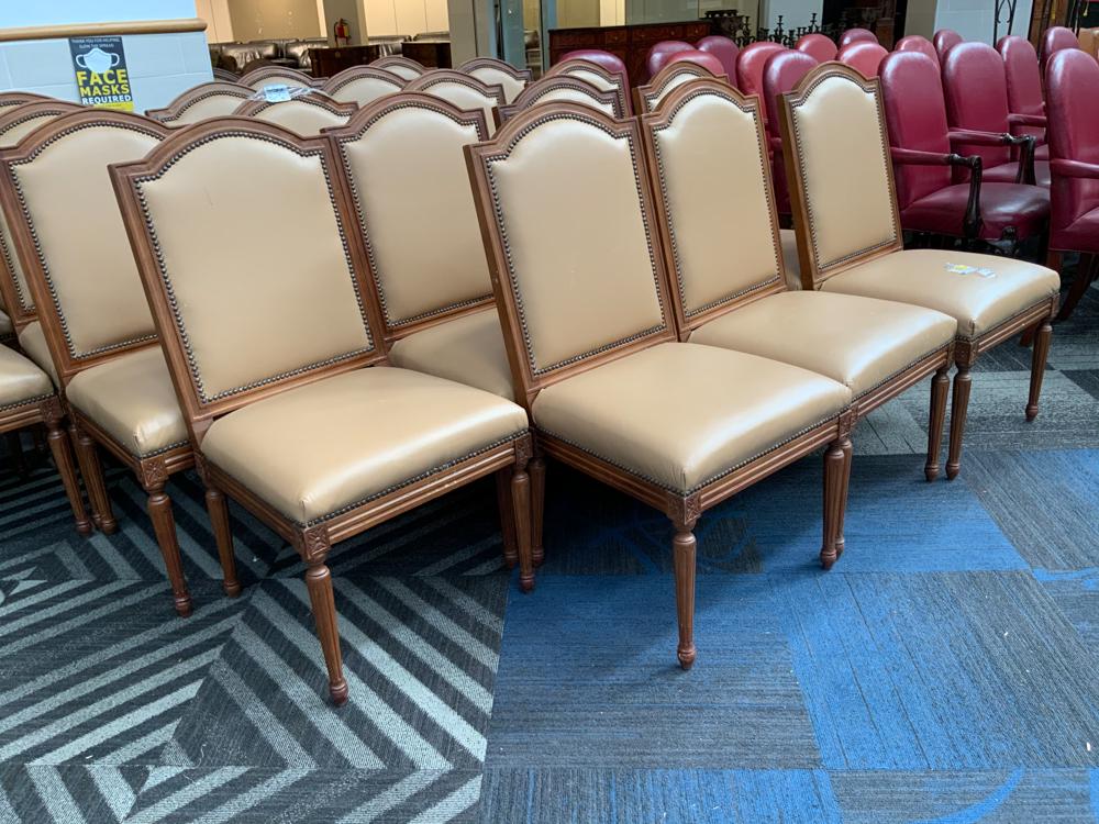 Lot of 20 leather and wood dining room chairs (1 of 1)