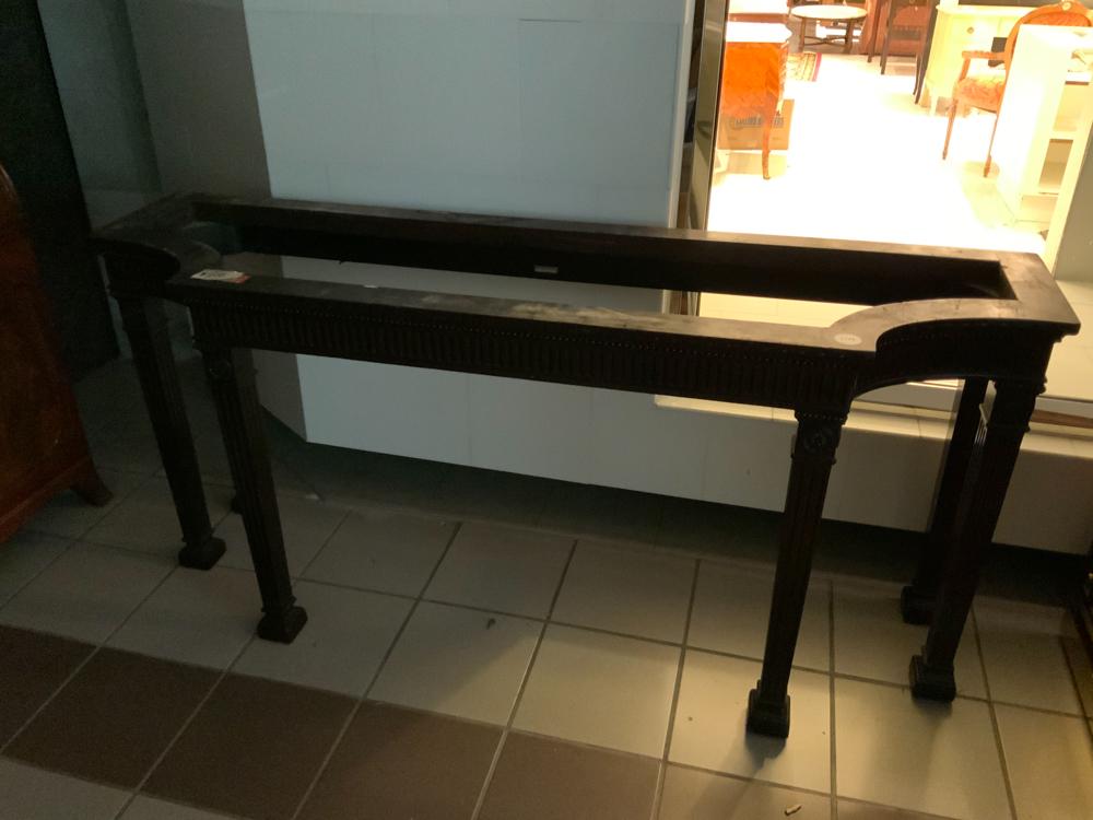 Marble top hallway table dark wood base only (1 of 1)