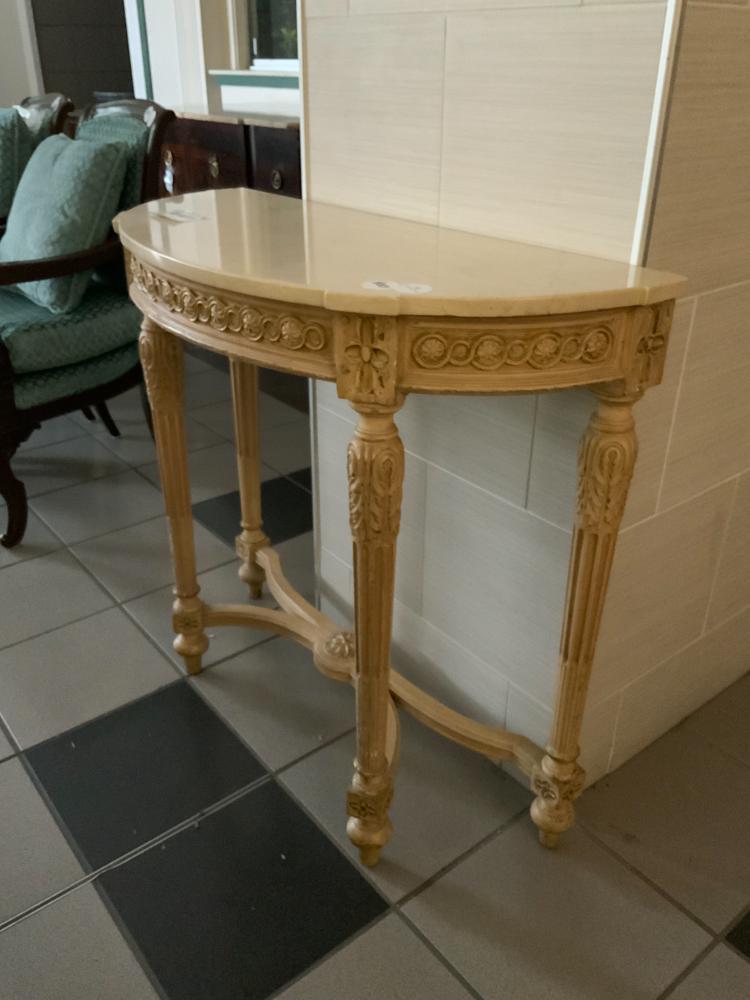 Antique French Carve Demilune Table (1 of 1)