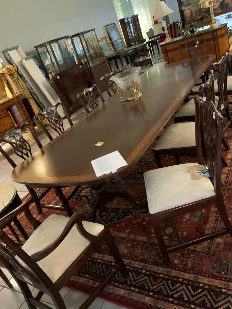 Chippendale Style Dbl Pedestal Dining Table (1 of 1)