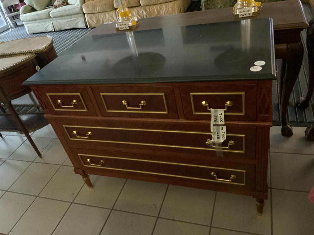 Regency Style Mahogany Marble Top Chest (1 of 1)