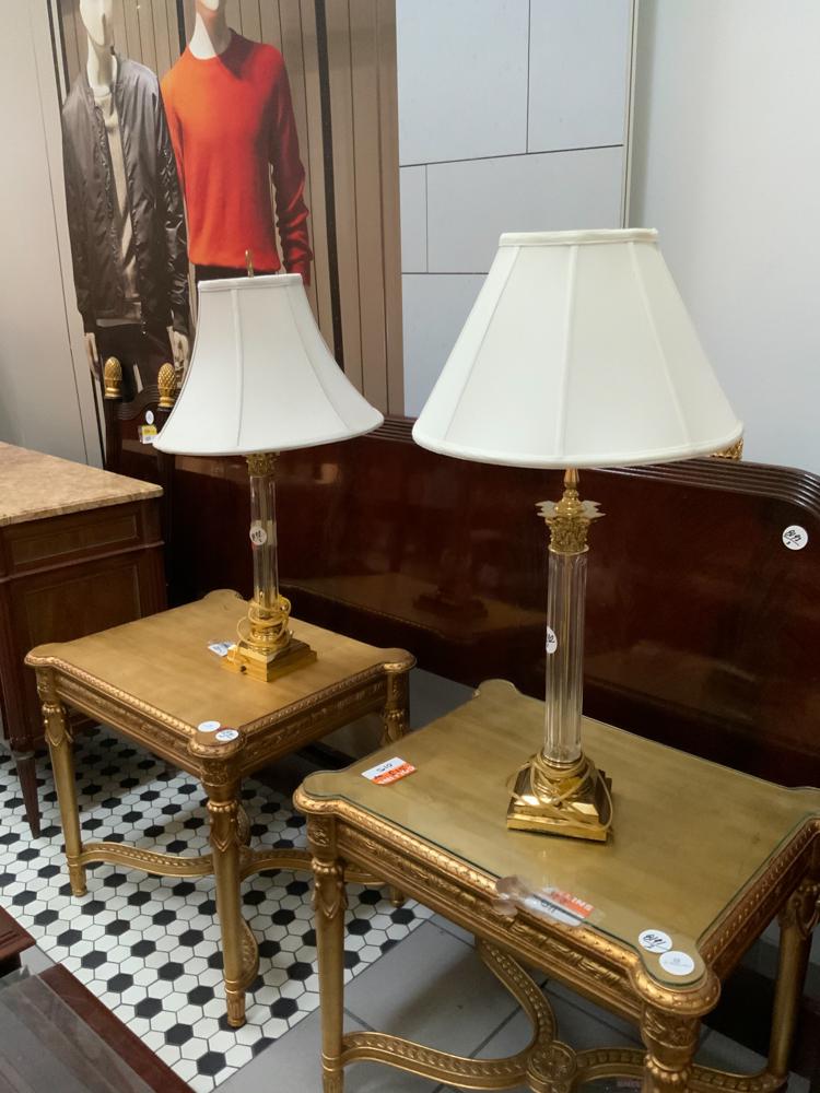 Pair of Crystal and Brass Lamps (1 of 1)