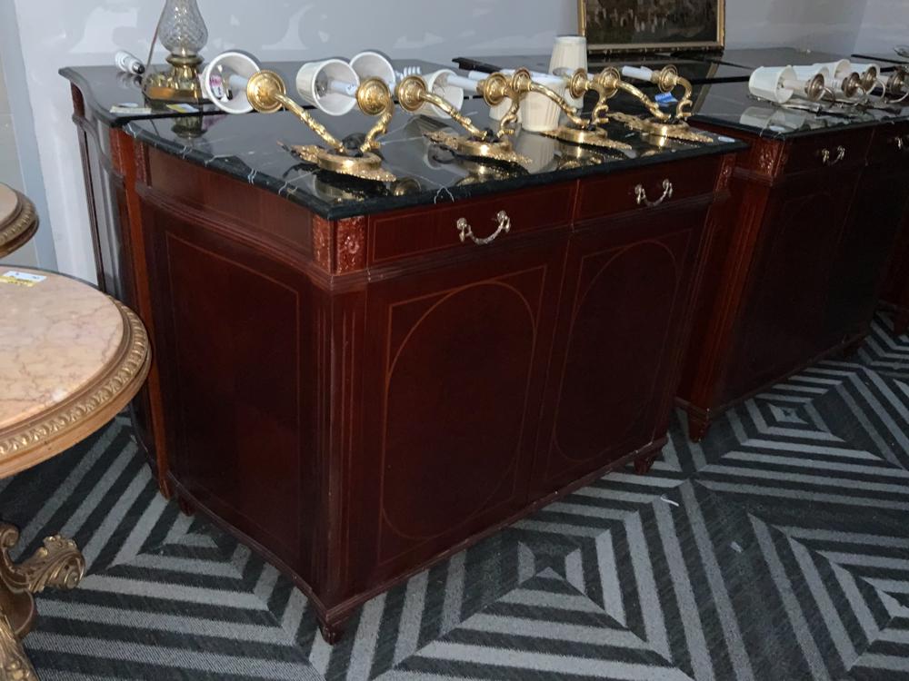 Pair of Regency Style Marble Top Cabinets (1 of 1)