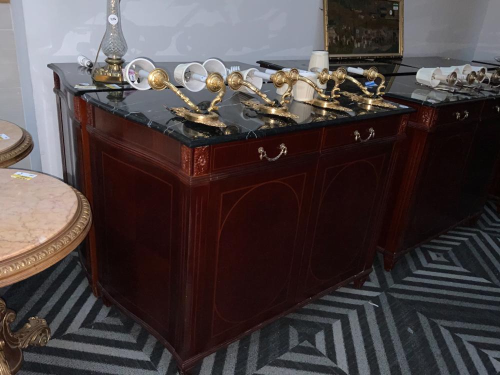 Pair of Regency Style Marble Top Cabinets (1 of 1)