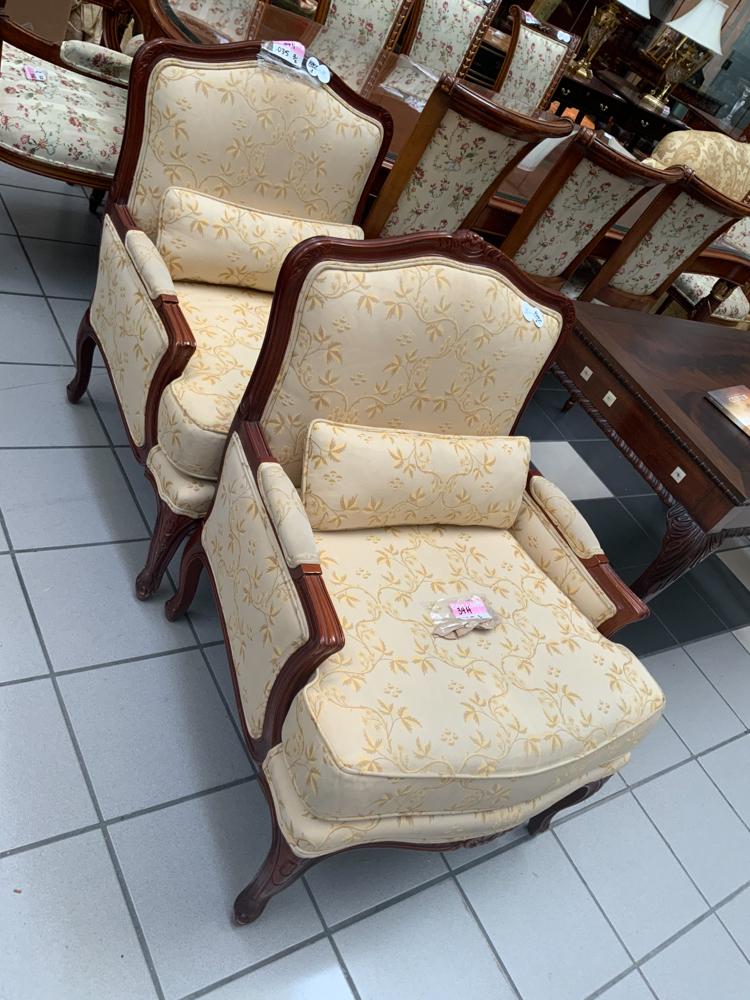 Pair of Upholstered Armchairs, Mahogany Valet (1 of 1)