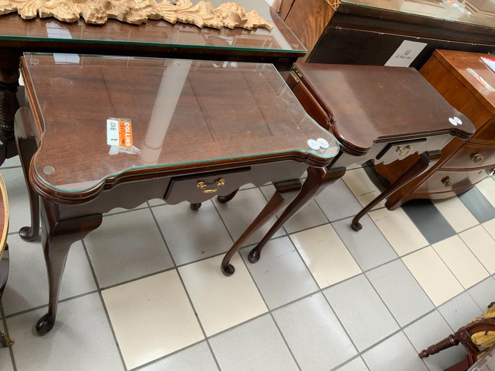 Pair of Queen Anne Style Games Tables (1 of 1)