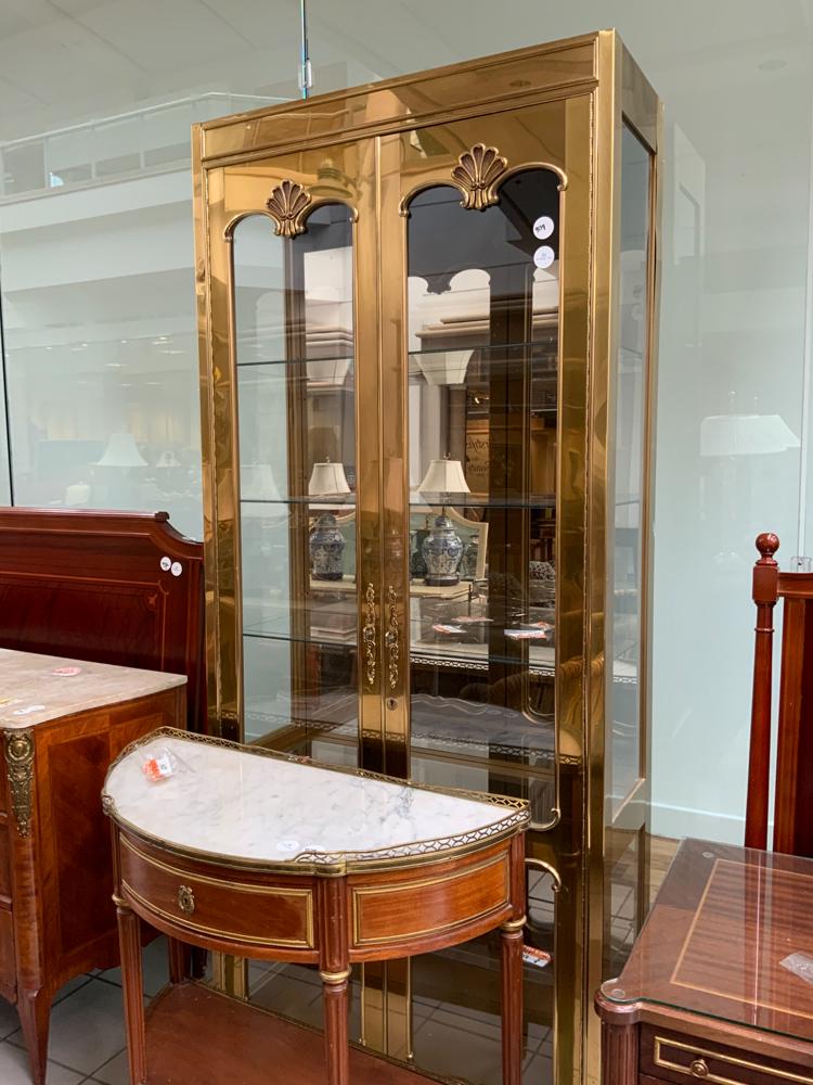 Hollywood Regency Style Brass Display Cabinet (1 of 1)